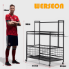 Sports Equipment Organizer for Indoor Outdoor, Larger Ball Storage Rack with Baskets and Hooks, 24 PCS Baseball Bats Gear Storage