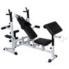 Weight Bench with Weight Rack, Barbell and Dumbbell Set 264.6 lb