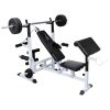 Weight Bench with Weight Rack, Barbell and Dumbbell Set 264.6 lb
