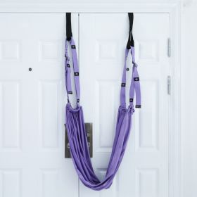 Fitness Hip Stretch Yoga Belt Inverted Rope Pull Stretch Belt Split Lower Waist Trainer (Color: Purple)