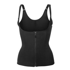 Zippered Waist Trainer Corset Waist Tummy Control Body Shaper Cincher Back Support with Adjustable Straps (size: S)