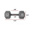 Multi-weight cast iron hexagonal dumbbell, single bar